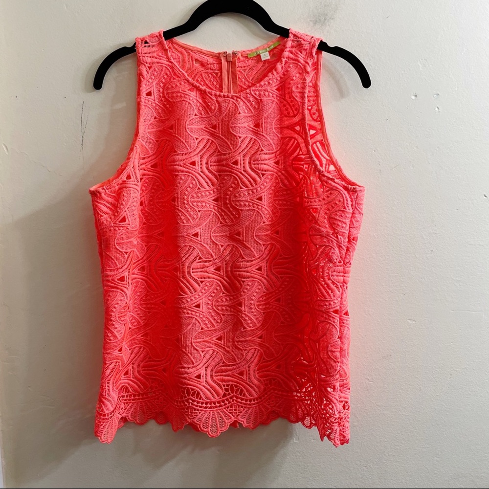 Gianni bini neon crochet lace tank top small - Picture 1 of 5